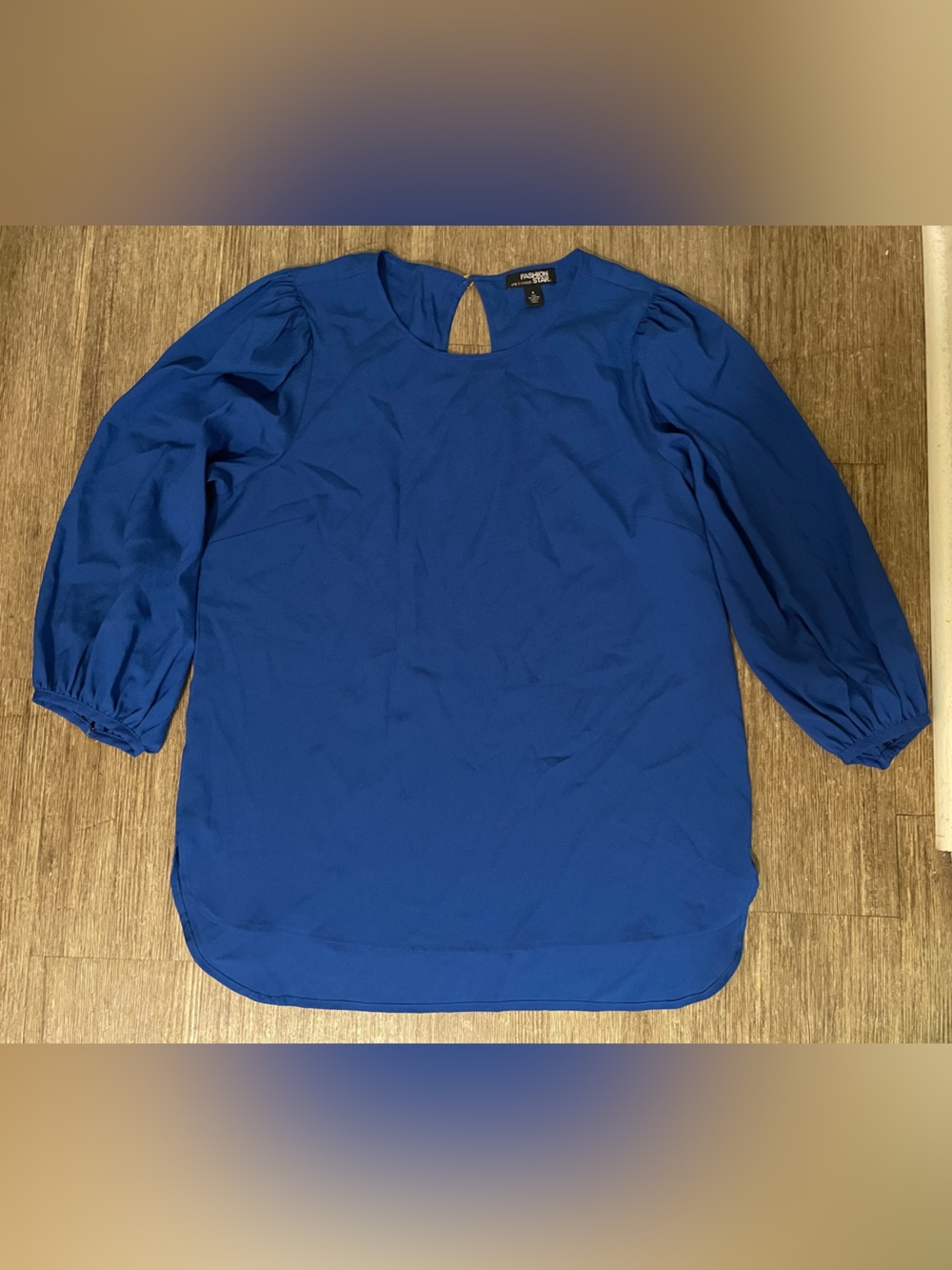 Royal Blue Keyhole Blouse